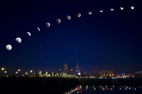 Diferentes estágios do eclipe. Indianápolis, Estados Unidos Fonte: http://www.timeanddate.com/eclipse/facts-lunar-eclipse.html